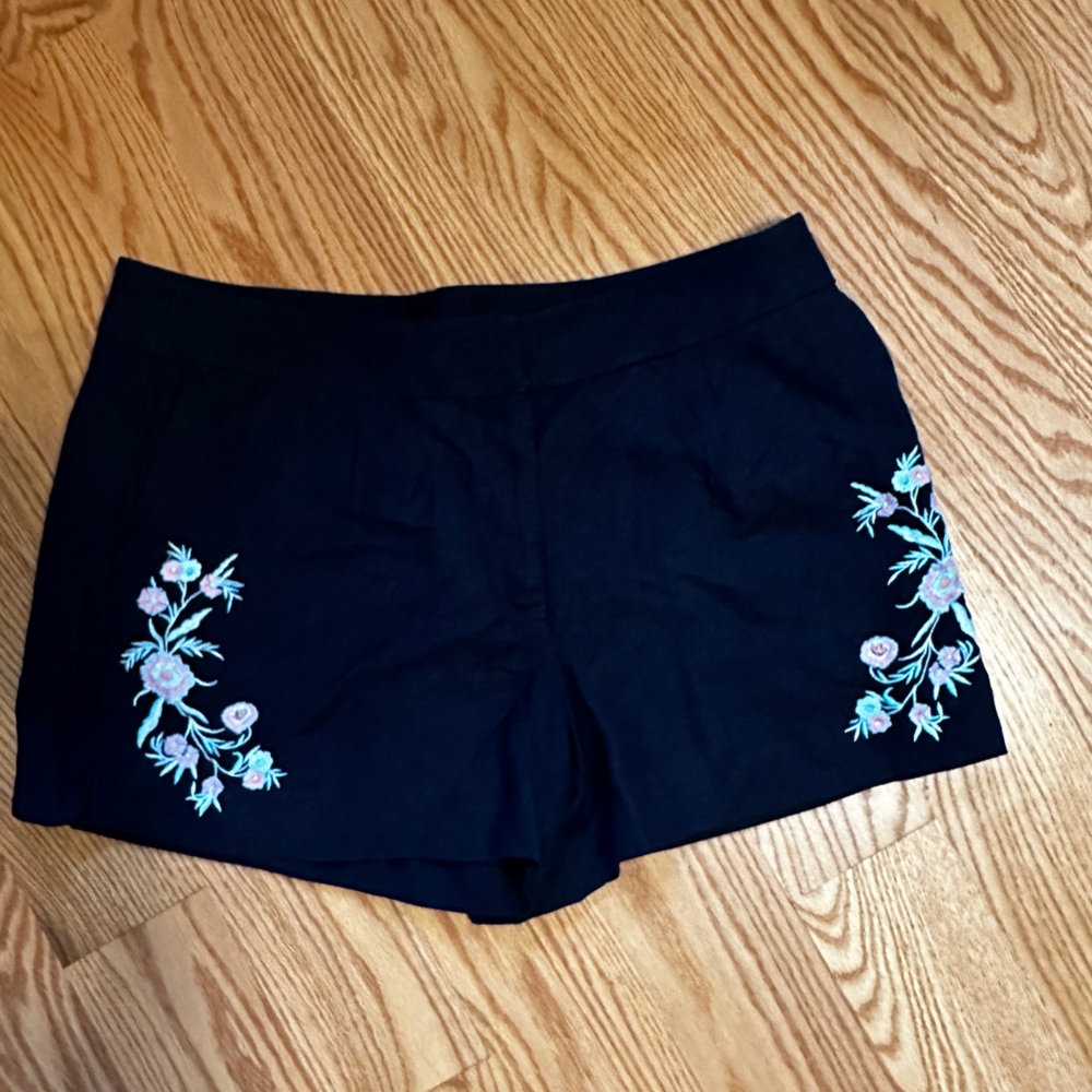 2068 LOFT Embroidered Navy Blue Shorts